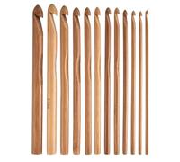 Yotlein Madera Bambú Crochet Gancho,12pcs Tejer Agujas de Ganchillo Crochet Gancho, 3 a 10mm, Punto de Madera para le Tissage Adultos Principiantes