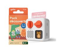 YOTO Mini Edición 2024 + Pack Descubrimiento 3 a 7 años, Caja de historias, narradora con luz nocturna, reloj, 5 libros de audio francés para niños, cuentos musicales, imagier para escuchar