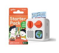 Yoto Mini Edición 2024 (YM002) + Starter Pack 7 a 11 años, Caja de historias, narradora con luz nocturna, reloj, 5 libros de audio inglés para niños, cuentos musicales, imagier para escuchar