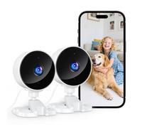 YOTON Cámara 1080P para bebés y Mascotas, Incluye visión Nocturna, Audio bidireccional, detección de Movimiento y Almacenamiento, Compatible con Alexa y Google Assistant(Paquete de 2)
