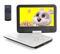 YOTON Reproductor de DVD portátil de 12,5'' con Pantalla giratoria HD de 10,5'' para Coche, Cargador de Coche, TV Sincronizada y proyector, sin restricción Regional (Blanco)