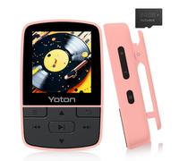 Yoton Reproductor MP3 Bluetooth 5.2 con Tarjeta TF de 64GB, Calidad HiFi, diseño de Clip Deportivo, Compatible con Radio FM, grabadora de Voz y Podómetro, Incluye Auriculares, Rosa