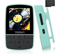YOTON Reproductor MP3 con Bluetooth 5.2, 64GB Mini HiFi-Music Player con Clip Deportivo, Reproductor MP3 Portátil para Niños con Botón de Volumen Independiente, Radio FM, Auriculares Incluidos, Verde