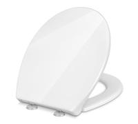 YOTOREE Tapa WC en Forma de O, Asiento de Inodoro de Cierre Suave, Tapa Inodoro con Liberación Rápida, Tapadera WC con Bisagras Ajustables, Tapa Vater Urea-formaldehído con Soporte de 200KG, Bianco