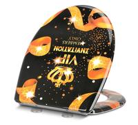 YOTOREE Tapa WC en Forma de O, Asiento de Inodoro de Cierre Suave, Tapa Inodoro con Liberación Rápida, Tapadera WC con Bisagras Ajustables, Tapa Vater Urea-formaldehído con Soporte de 200KG (VIP)