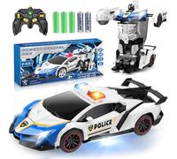YOTOY Juguetes para niños de 3 a 8 años: coche de policía de control remoto transformable, regalos para niños de 3, 4, 5, 6, 7, 8, 9, 10 años, regalo de cumpleaños, juguete para niños de 3 a 8 años