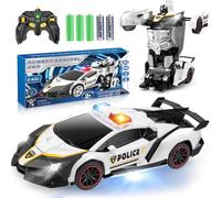 YOTOY Juguetes para niños de 3 a 8 años: juguete transformable de coche de policía con control remoto, regalos para niños de 3, 4, 5, 6, 7, 8, 9, 10 años, regalos de cumpleaños, juguete para niños de