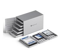 Yottamaster 5 Bahías Carcasa Discos Duros, Aluminio Esterno Hard Disk 3.5″/2.5″ SATA HDD, Ventilador silencioso 80 mm - USB3.0 a SATA3.0 6Gbps Soporta 4x18TB