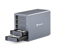 Yottamaster 5 Bahías Carcasa Discos Duros, USB3.0 Tybe-B Aluminio Esterno Hard Disk 3.5″/2.5″ SATA HDD/SSD, Ventilador de 80 mm - Soporta 5x24TB