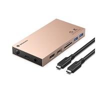 Yottamaster Hub USB C con Carcasa M2 NVMe, Docking Station 10 en 1 10Gbps Compatible con 4K@30 Hz HDMI, PD100W, RJ45, 4 Puertos USB, Audio, Lector de Tarjetas SD/TF para Portátiles Tipo C y Mac