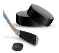 yotutun 2 discos de hockey sobre hielo, ejercicio hockey discos, adultos, hockey sobre hielo, discos de goma sólida, deportes para ejercicio y entrenamiento clásico en interiores, color negro