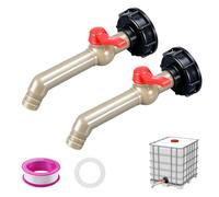 yotutun 2 Piezas Adaptador de Depósito IBC, 3/4 Pulgada Grifo Jardín Adaptador de Tanque IBC 1000 L Salida 23 mm para Depósito Agua Tanque, Riego Jardín