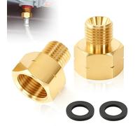 yotutun 2 Piezas Conector Gas Adaptador, Adaptadores de Latón LPG de Gas 3/8" IG x 1/4" AG lks Lzquierda, Adaptador Boquilla con Arandelas para Estufa de Taburete Estufa Portátil