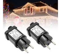 yotutun 2 Piezas Fuente de Alimentación de LED, Transformador Luces Navidad 31V 6W IP44 Enchufe Luces Navidad Adaptador Controlador LED con 8 Modos y Función de Temporizado para Luces de Hadas