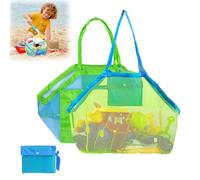 yotutun 2 Piezas Gran Bolsa de Malla Playa, Plegable Bolsa Juguetes Playa Juguetes de Bolsa de Almacenamiento Giochi Tote para al Aire Libre Natación Piscina Viajes Toallas Juguetes