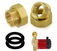 yotutun 2 Unidades de Conexión para Bomba, 1 1/2" x 1", Extensión de Grifo de 1/2 Pulgadas DN25 Incluye Rosca de Latón Extraíble con Cinta Selladora Accesorios para Bomba de Circulación Calefacción