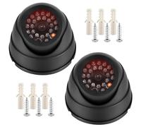 yotutun 2Pcs Camara Falsa de Vigilancia, Cámara Simulada De Seguridad con Luz LED Parpadeante Roja Cámara Disuasoria para Exterior e Interior para Seguridad de Oficina en el Hogar