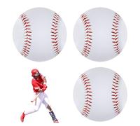 yotutun 3 Pieza Pelotas De Béisbol, 9 Pulgadas PU Cosido a Mano Baseball Espuma Suave Béisbol Bolas Profesionales Softball para Competiciones Juego Pitching Catching Adultos Yóvenes