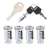 yotutun 4 unidades de núcleo de cerradura, portaequipajes, cerradura de seguridad, sistema de una llave compatible con piezas de repuesto Thule, 4 cilindros de cierre, 2 llaves, 1 llave de control