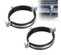 yotutun Abrazadera de tubo de Ø100 mm, Abrazaderas Metalicas para Tubos de Conducto con Junta de Goma Inserto Conexión de Canales Rectos Redondos en Pared o Techo