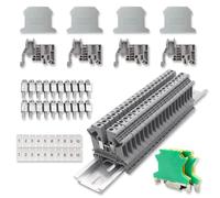 yotutun Bloques de Terminales de Carril DIN, UK-2.5B Kit de Bloques de Terminales de Riel Cableado Rápido Enchufable Bornes Conexion Electrica para Proyectos de Automatización de Bricolaje
