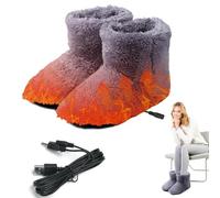 yotutun Calentador de Pies Electrico, Zapatillas Eléctricas Calentadas por USB Zapato de Felpa con Calefacción Zapatillas Calefactables Calienta Pies Electrico para Mujer y Hombre, Interior y Exterior