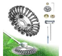 yotutun Cepillo Desbrozadora, 150 x 25,4mm Profesional Cepillo Desbrozadora Cabezal de Cortadora de Césped Circular para Limpieza de Malezas Musgo