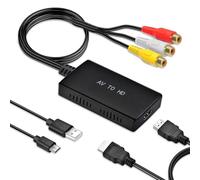 yotutun Convertidor de AV a HDMI, 720 / 1080p Compuesto CVBS AV a HDMI con Cable HDMI e Cable RCA a HDMI con Cable HDMI daptador HDMI RCA Convertidor Audio y Video soporta PAL/NTSC