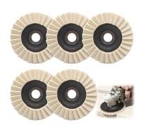 yotutun Disco de Fieltro para Pulir, 5 Piezas Rueda Pulidora 125mm Pulido Rueda para Angulo Disco Pulir Fieltro Pulir Acero Inoxidable para Coche Aluminio Cromo Porcelana