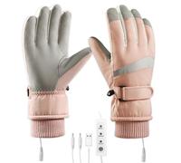 yotutun Guantes calefactables USB para mujer, calentadores de invierno, manos completas, guantes cálidos, impermeables, 3 niveles de temperatura, sin deslizamiento, guantes de esquí duales para esquí