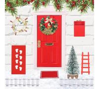 yotutun Kit Puerta Elfo Navidad Decoración, 13 Piezas Elfo Puerta Accesorios Navidad Miniatura Elfo Gnomos Casa Navideños Rojo De Puerta Elfo Navidad Decoración Casa Juego de Regalo Navidad Adornos