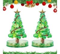 yotutun Navidad Mágico Que Crece, 2 Piezas Árbol de Navidad Mágico DIY Mini árbol de Papel de Navidad Crystal Growing Ornaments Decoración para niños y niñas Kits de Ciencia