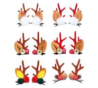 yotutun Pinzas de Pelo de Reno Navidad, 12 Piezas Horquillas Infantiles Navidad Pinzas de Pelo Navidad Accesorios Pinzas para el cabello de Navidad para El Cabello para Niña Mujer