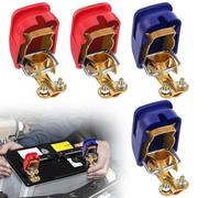 yotutun Pinzas para batería de coche, 2 pares de pinzas de batería de 12 V, bornes de polo para batería de coche, pinzas rápidas para coche, moto, camión, barco