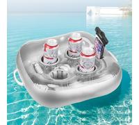 yotutun Soporte Hinchable para Bebidas, Flotador Inflable Posavasos para Bebidas 7 Espacios Portavasos Inflable Flotante Bar Bandeja Flotante para Piscina Fiesta Verano SPA Playa