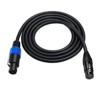 yotutun Speakon - Cable de altavoz Speakon a XLR (1,8 m, audio Speakon a XLR hembra de 3 pines, cable de micrófono con cierre giratorio, para amplificador Pro DJ PA escenario
