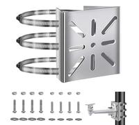 yotutun Universal Montaje Vertical con Poste para Cámara Seguridad, Soporte de Mástil para Cámara de Vigilancia con 3 Bucles Ajustables Soporte de Mástil Adecuado para Cámaras CCTV