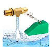 yotutun Válvula de Flotador de Latón 1/2 Pulgada con Válvula de Agua Flotante de Plástico, VáLvula de Bola Flotante de Llenado Automático con Brazo Ajustable para Cisterna, Boya Bebedero