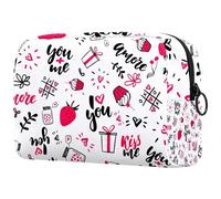 You and Me - Bolsa de cosméticos para mujer, neceser de viaje, bolsa organizadora de maquillaje grande con cremallera, multicolor, 18.5x7.5x13cm/7.3x3x5.1in, Neceser