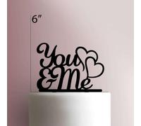 You and Me - Decoración acrílica para tartas de 8 pulgadas de ancho/fucsia