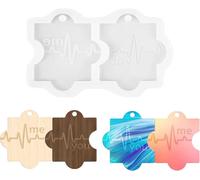 You and Me - Moldes de resina para rompecabezas de silicona, moldes epoxi para aniversario de boda, adorno de amor, moldes de silicona para resina, regalo de Navidad para mamá, papá, marido, pareja