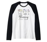 You Are a Blessing God Quote Blessed Christian Bible Verse Camiseta Manga Raglan