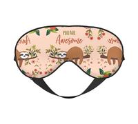 You are Awesome - Máscara de ojos suave con estampado de perezoso, sombra nocturna elástica, vendas a prueba de luz para avión, yoga, viajes