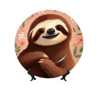 You Are Awesome - Platos decorativos de cerámica de perezoso, plato decorativo de porcelana china con soporte de exhibición, adorno de cerámica hecho a mano con personalidad, plato de cena de