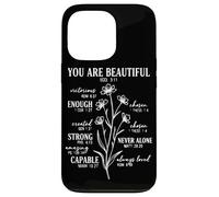 You Are Beautiful Enough Strong Loved Christian Cita Carcasa para iPhone 13 Pro