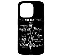 You Are Beautiful Enough Strong Loved Christian Cita Carcasa para iPhone 15 Pro