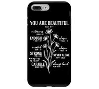 You Are Beautiful Enough Strong Loved Christian Cita Carcasa para iPhone 7 Plus/8 Plus