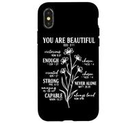 You Are Beautiful Enough Strong Loved Christian Cita Carcasa para iPhone X/XS