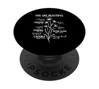 You Are Beautiful Enough Strong Loved Christian Cita PopSockets PopGrip Adhesivo