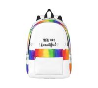You Are Beautiful - Mochila de lona para laptop, correas ajustables, vintage, casual, escuela, viajes, trabajo al aire libre, camping, Black, M